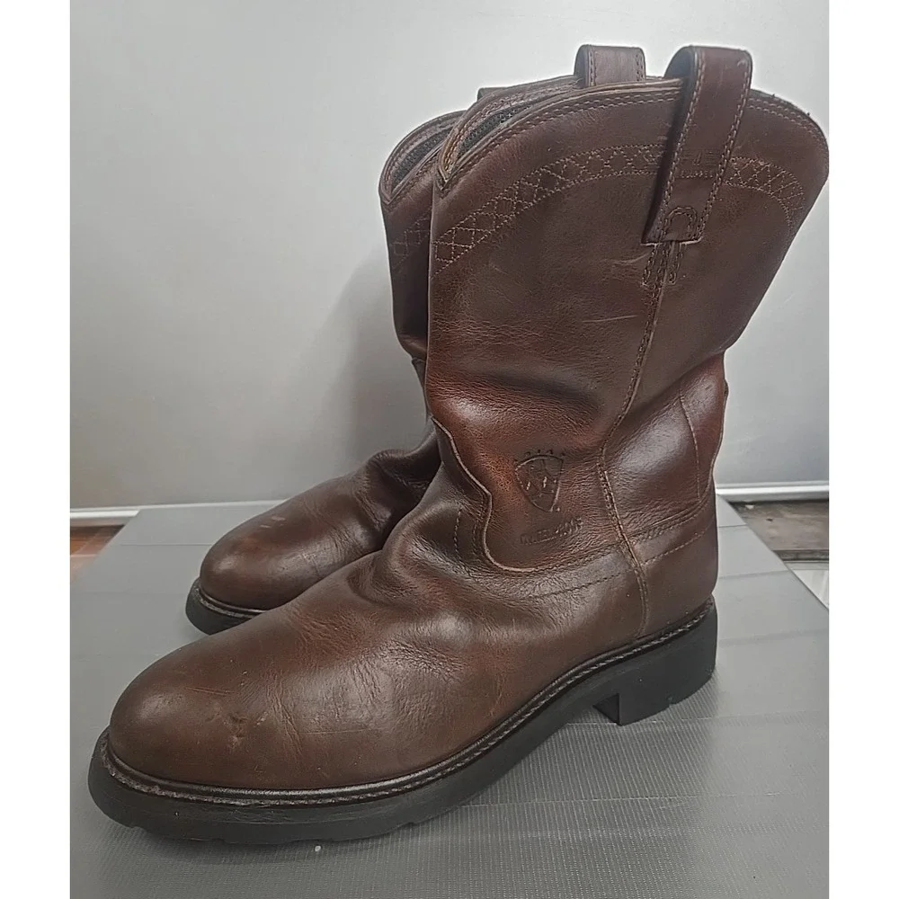 ARIAT ATS Boots Motorcycle Biker Riding Leather Engineer Brown 13 D